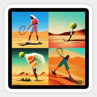 Desert Tennis Players Sticker